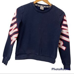 VS PINK navy graphic pullover sweatshirt